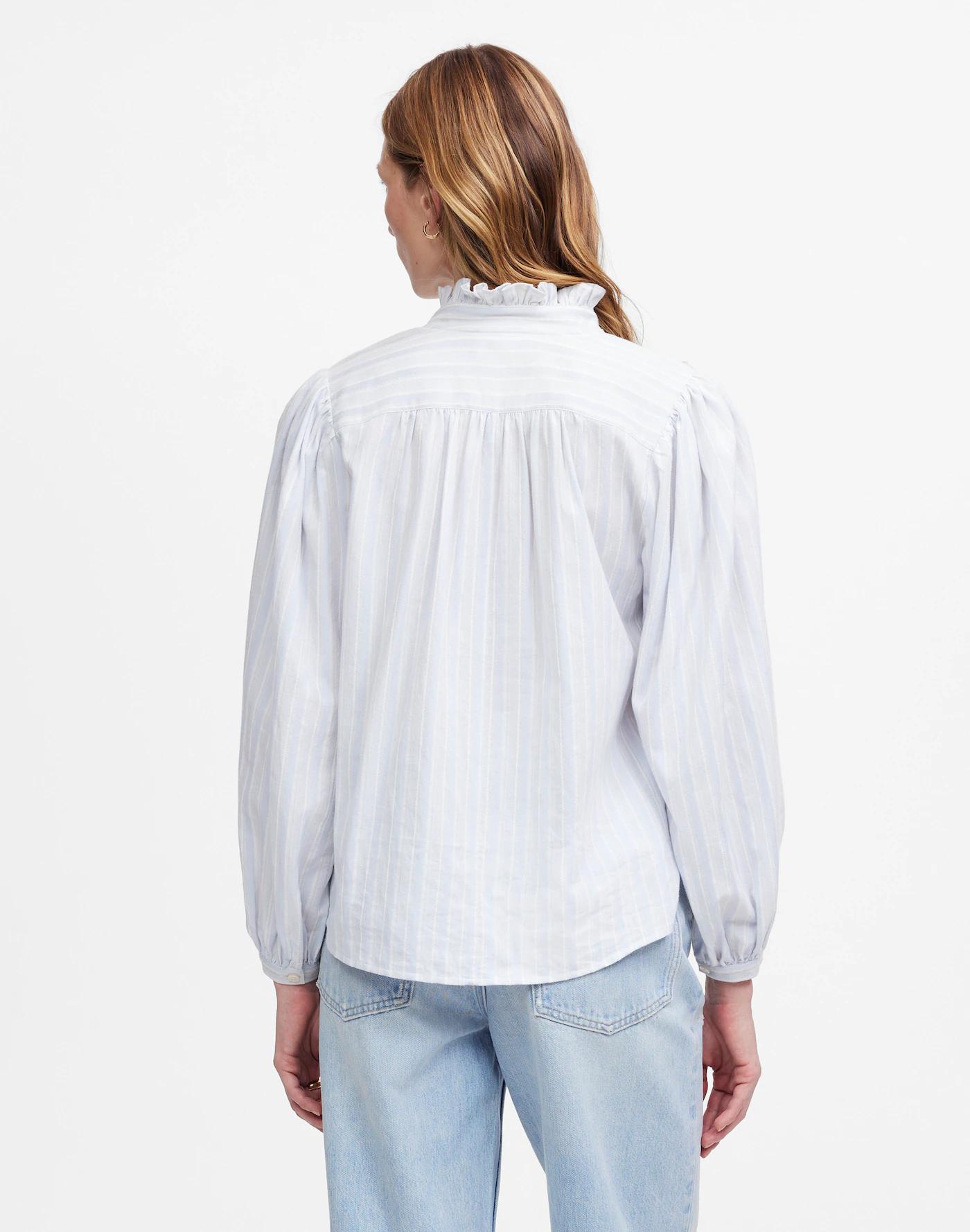 Ruffled Popover Top in Stripe Product Image