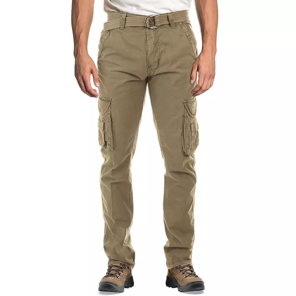 Men's Xray Slim-Fit Belted Cargo Pants, Size: 38, New Green Product Image