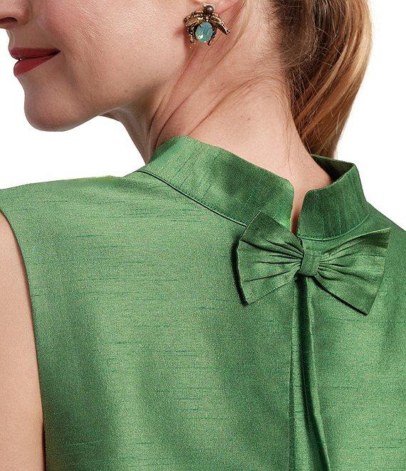 FRANCES VALENTINE Diplomat Dupioni Mock Neck Sleeveless Dress Product Image