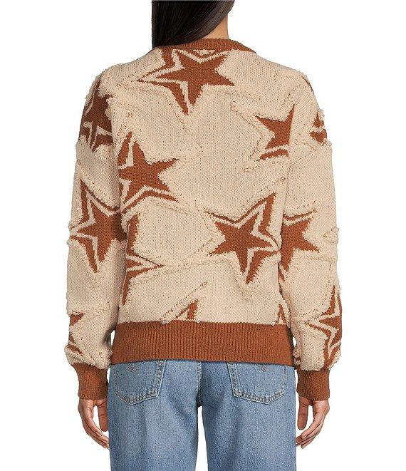 Sadie & Sage Show Time Star Intarsia Oversized Sweater Product Image