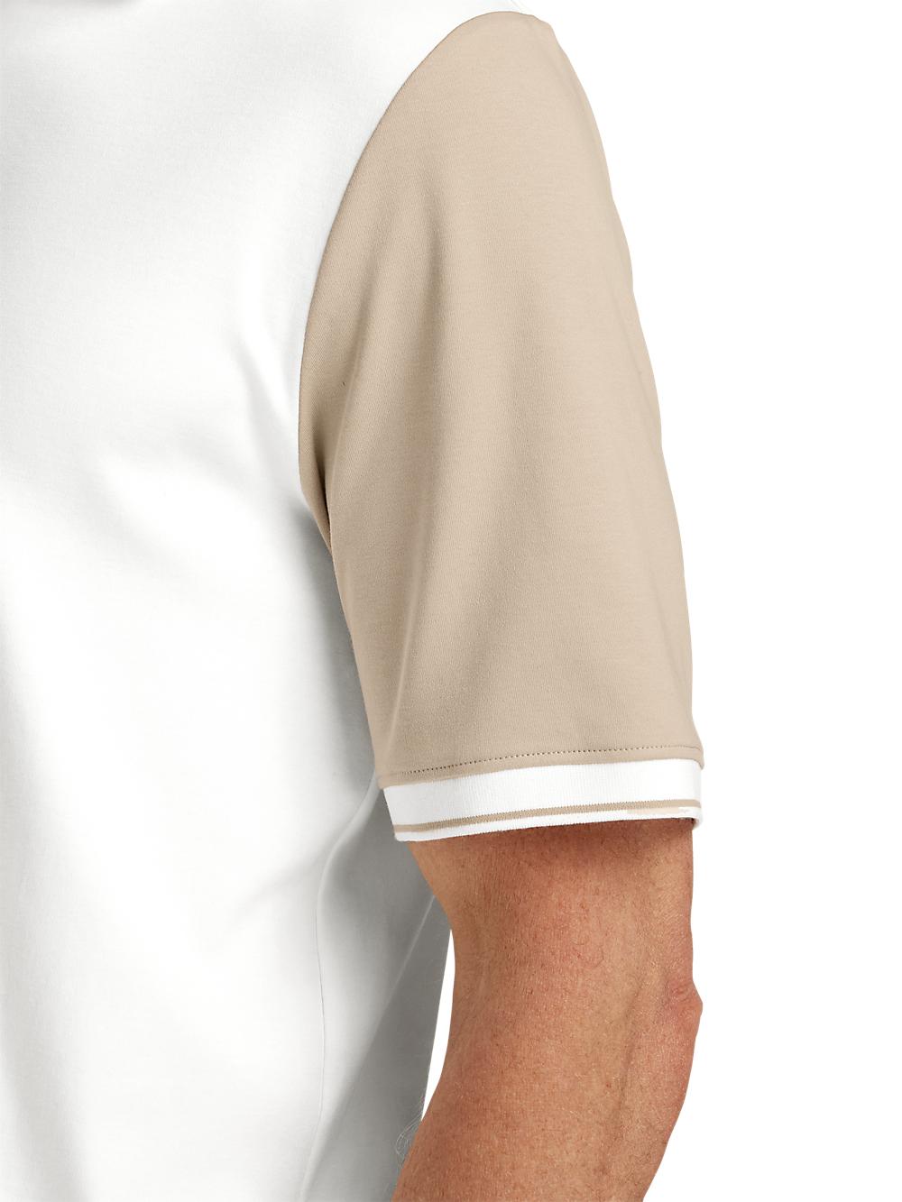 Cotton Three Button Polo - White Product Image