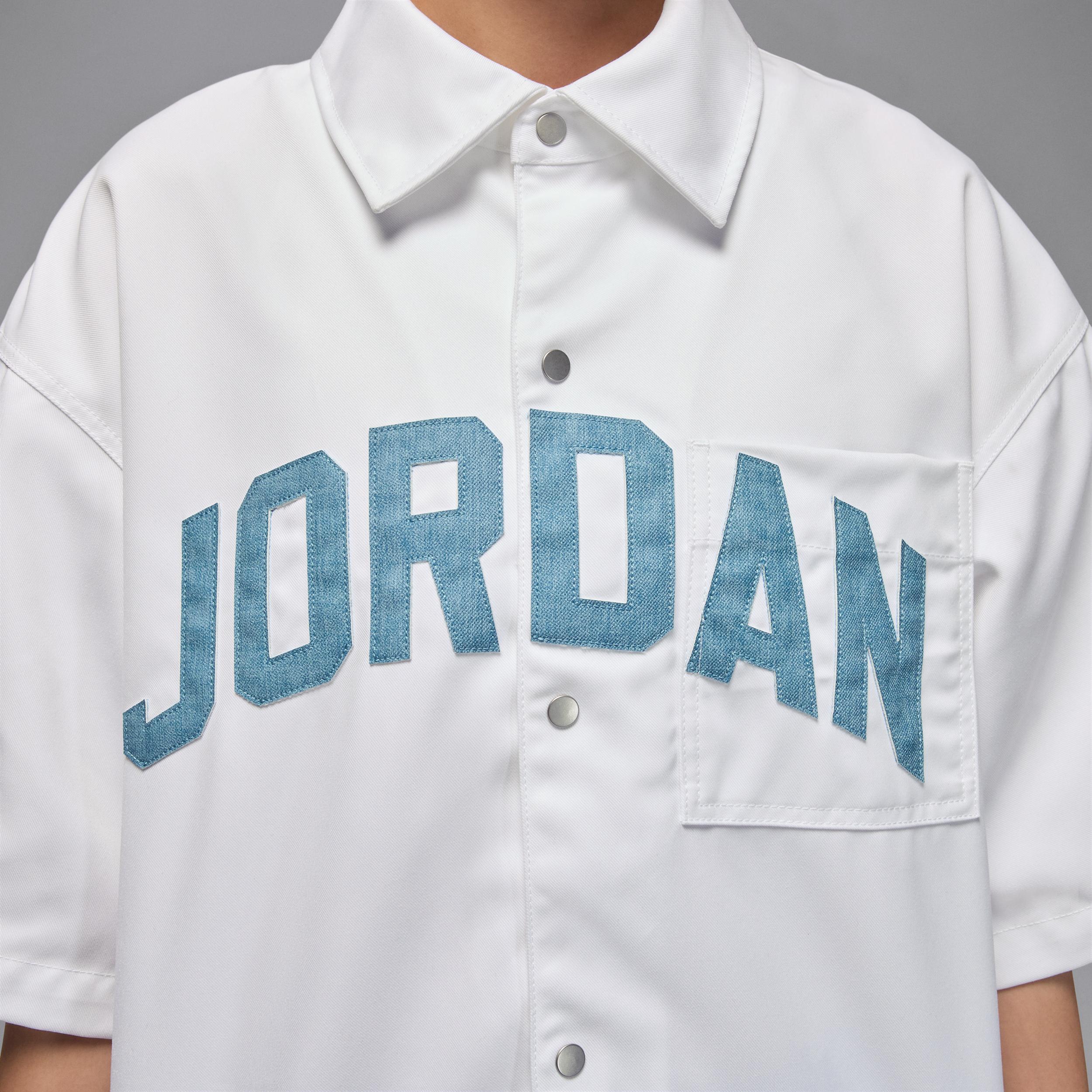 Womens Jordan Flight Woven Short-Sleeve Top | HQ9199-101 Product Image