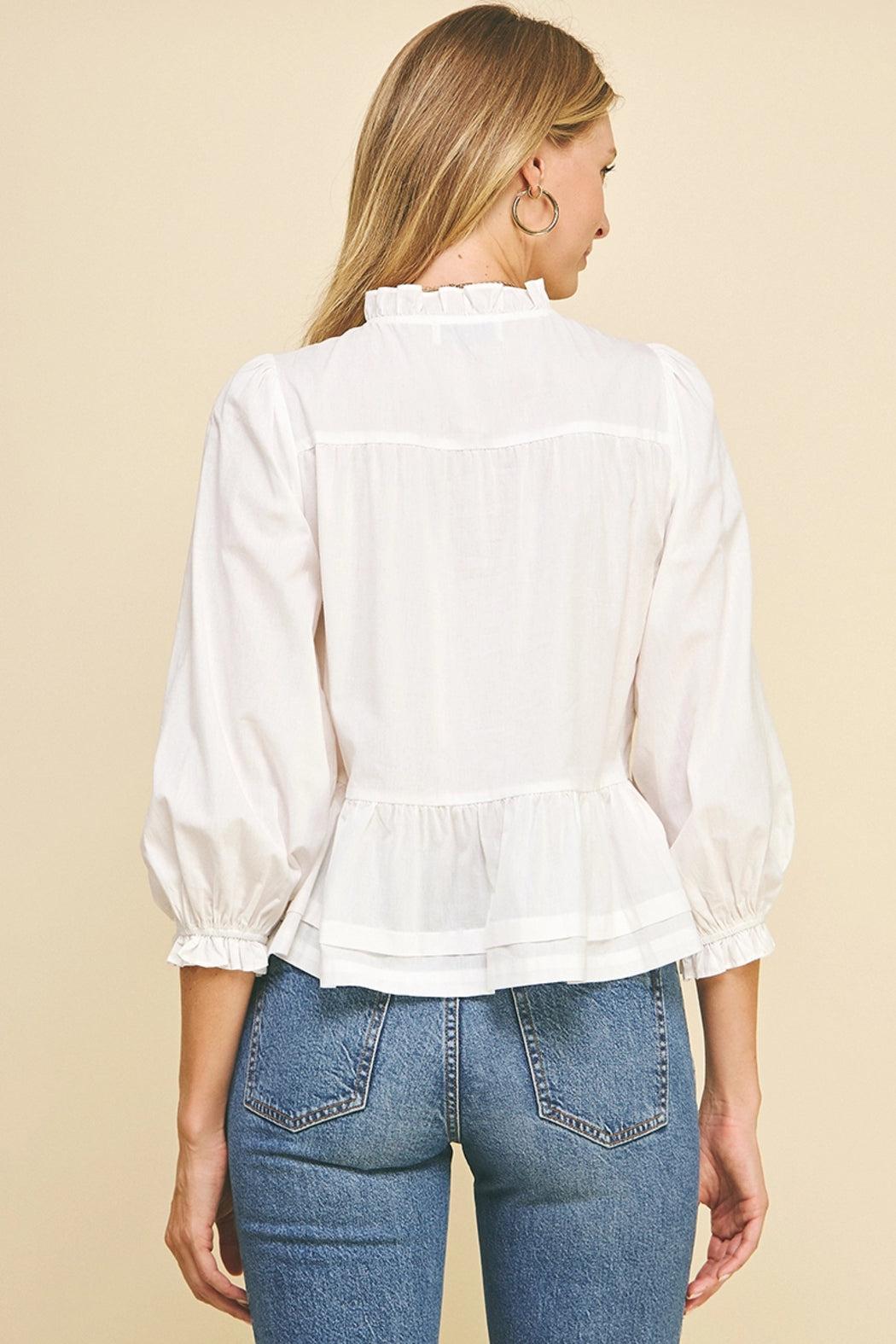 Ribbon Tie Detailed Blouse Top Product Image