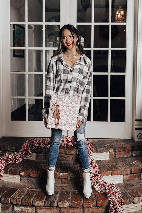 Need Your Opinion Plaid Top In White Product Image