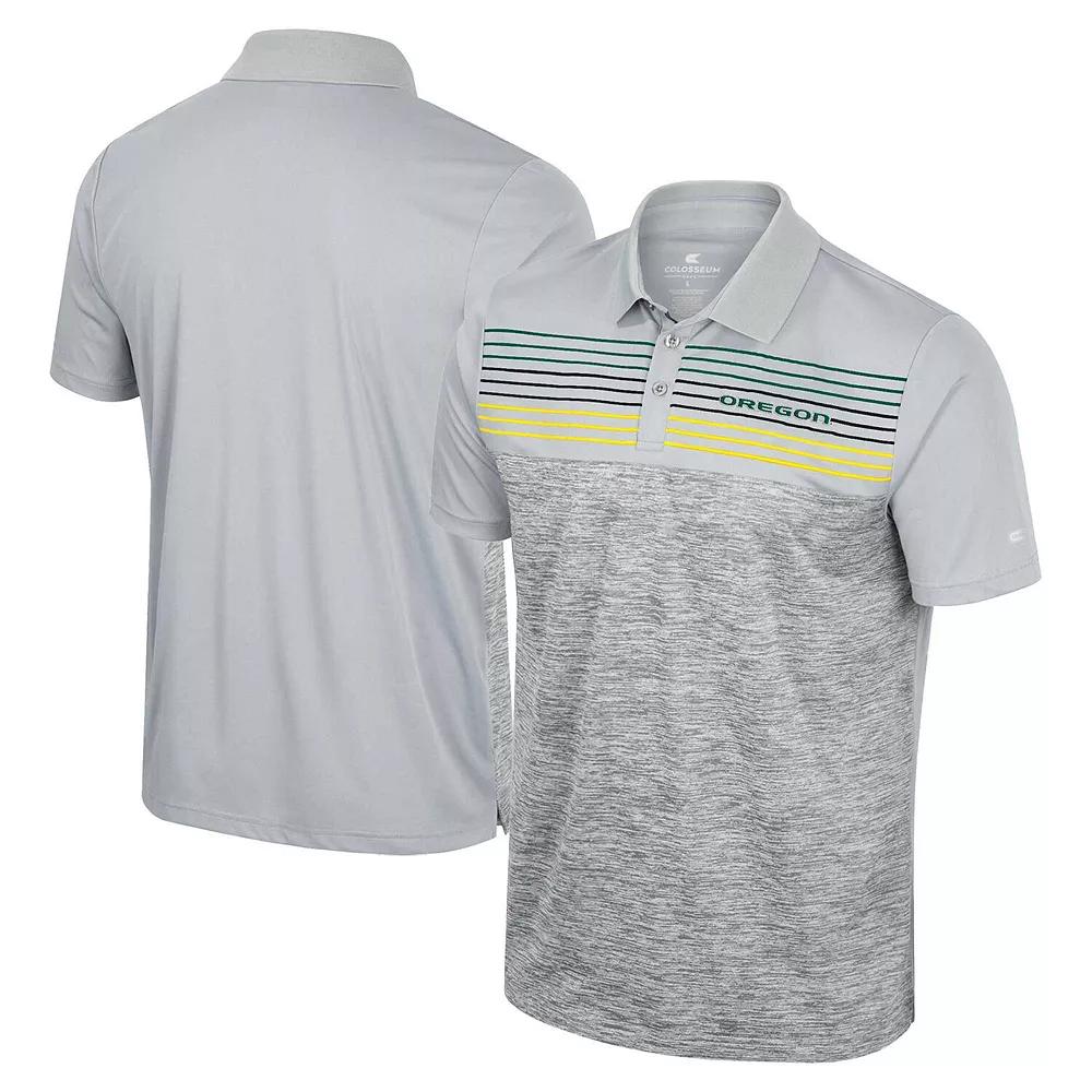 Men's Colosseum Gray Oregon Ducks Cybernetic Polo, Size: XL, Grey Product Image