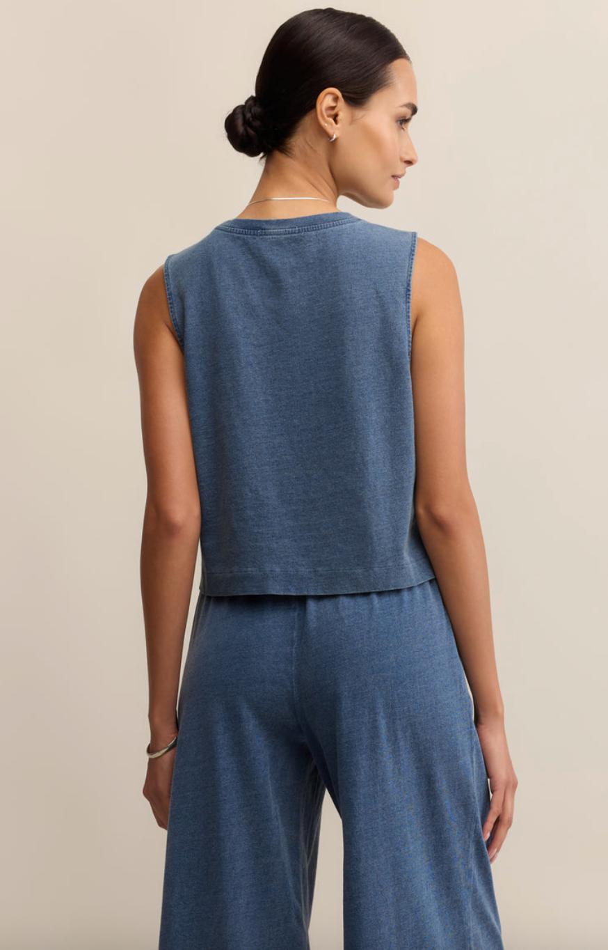 Sloane Jersey Denim Muscle Tank Product Image