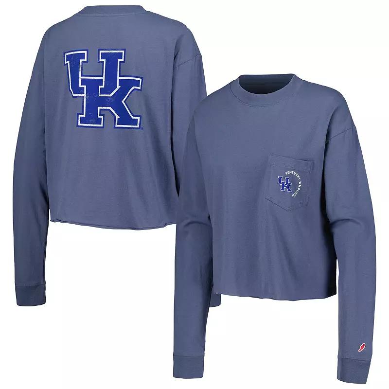 Womens League Collegiate Wear Kentucky Wildcats ClotheslineMidi Long Sleeve Cropped T-Shirt Blue Product Image