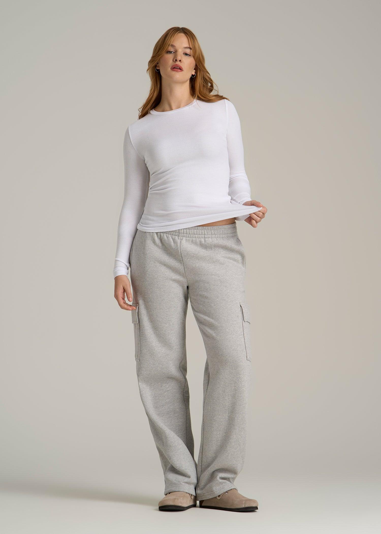 FITTED Ribbed Long Sleeve Tee for Tall Women in White Female Product Image