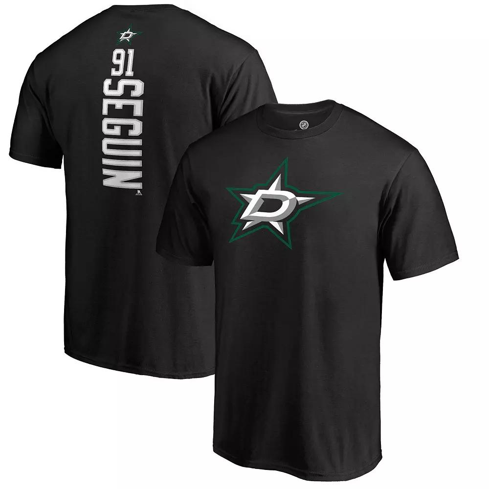 Men's Fanatics Branded Tyler Seguin Black Dallas Stars Backer Name & Number T-Shirt,  Product Image