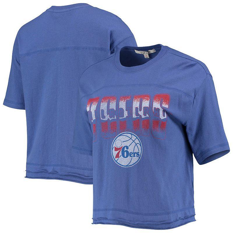 Women's Junk Food Royal Philadelphia 76ers Gradient Crop Top,  Product Image