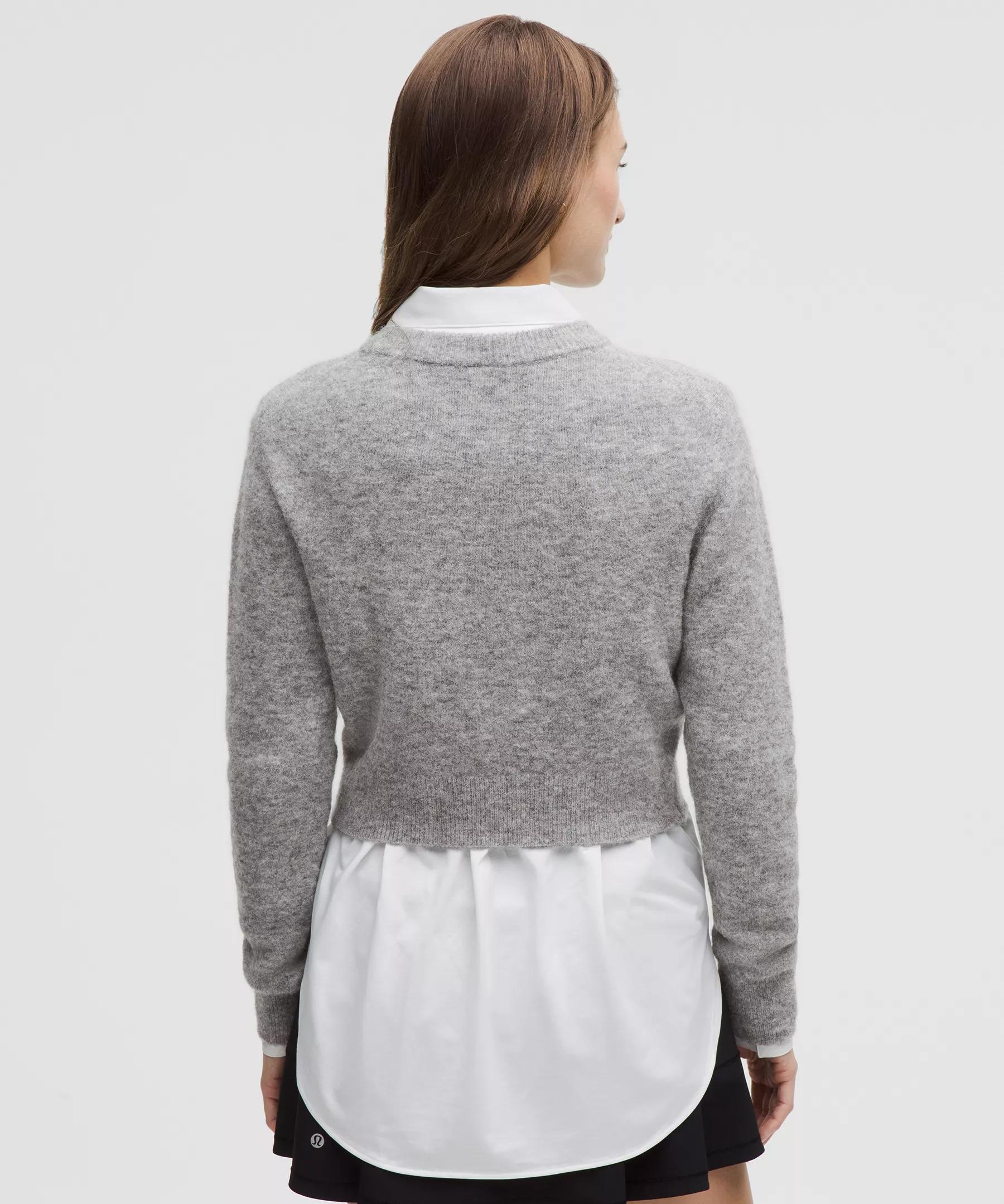 Alpaca Wool-Blend Cropped Sweater Product Image