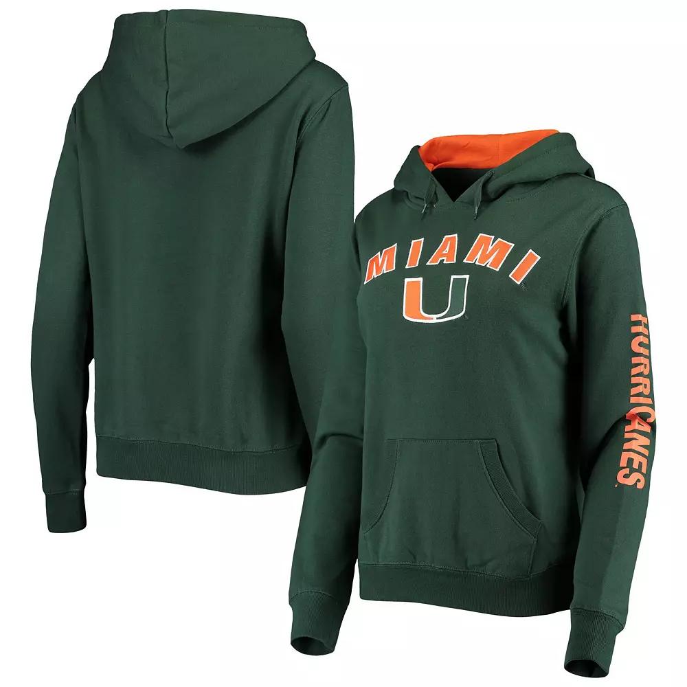 Women's Colosseum Green Miami Hurricanes Loud and Proud Pullover Hoodie,  Product Image