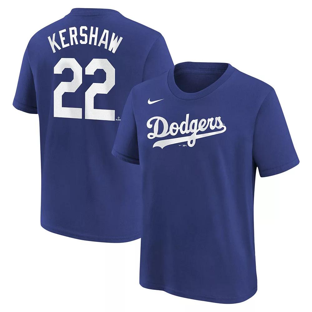 Men's Nike Clayton Kershaw Royal Los Angeles Dodgers Fuse Name & Number T-Shirt, Boy's,  Product Image