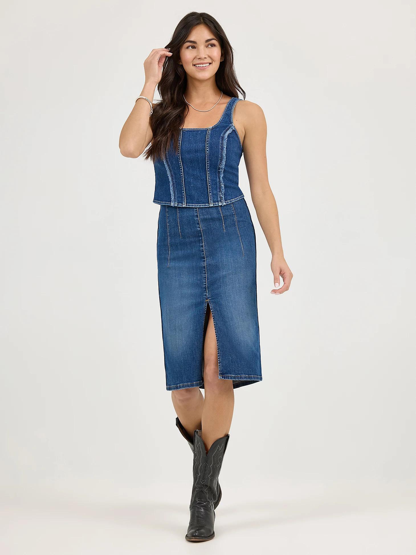 Women's High Rise Front Slit Pull On Skirt | Women's Skirts & Dresses | Lee® Product Image