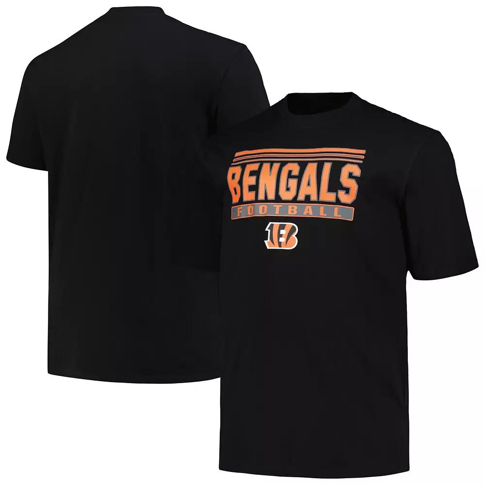 Men's Fanatics Black Cincinnati Bengals Big & Tall Pop T-Shirt,  Product Image