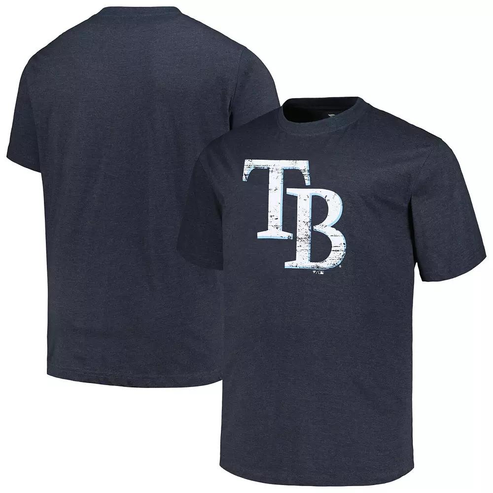 Men's Profile Heather Navy Tampa Bay Rays Big & Tall Weathered Logo T-Shirt,  Product Image