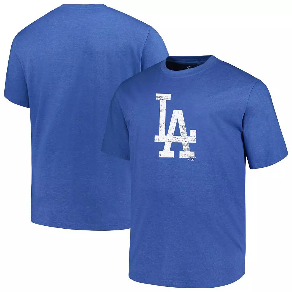 Men's Profile Heather Royal Los Angeles Dodgers Big & Tall Weathered Logo T-Shirt,  Product Image