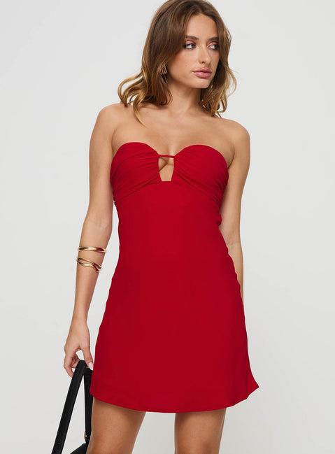 Cyprian Mini Dress Red Product Image