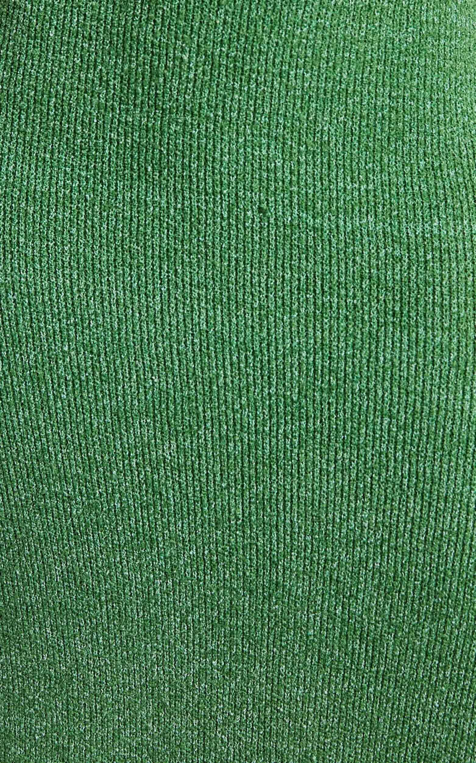 Yurika Midi Dress - Knit Open Back Dress in Green Product Image