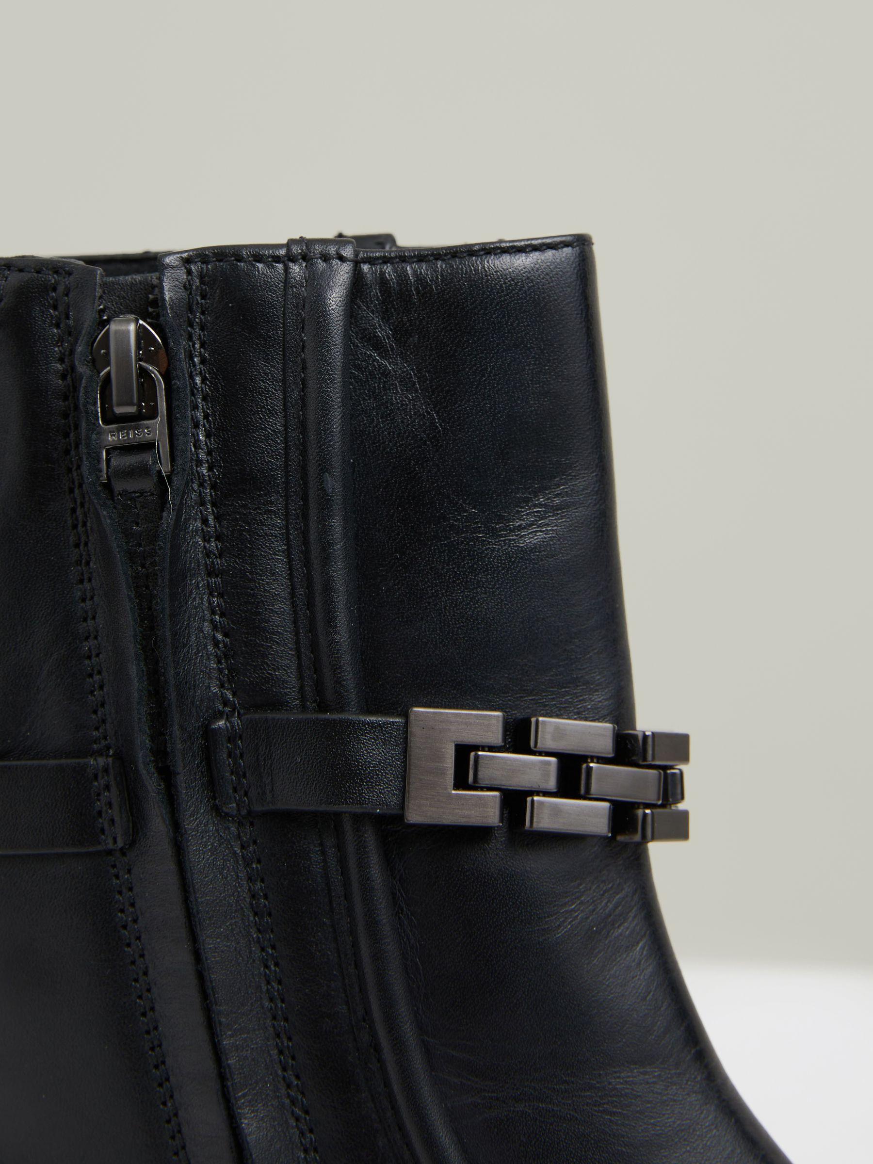 Chain Embellished Ankle Boots in Black Product Image