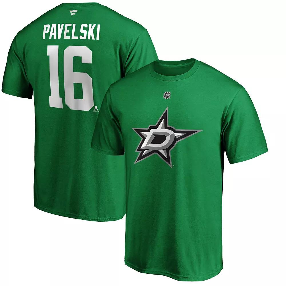 Men's Fanatics Branded Joe Pavelski Kelly Green Dallas Stars Player Authentic Stack Name & Number T-Shirt,  Product Image