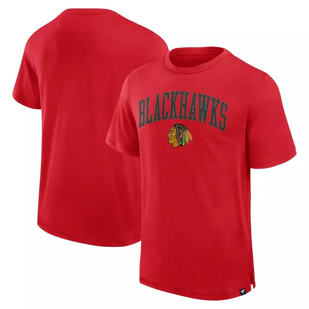 Men's Fanatics Red Chicago Blackhawks Elevated Pima T-Shirt,  Product Image