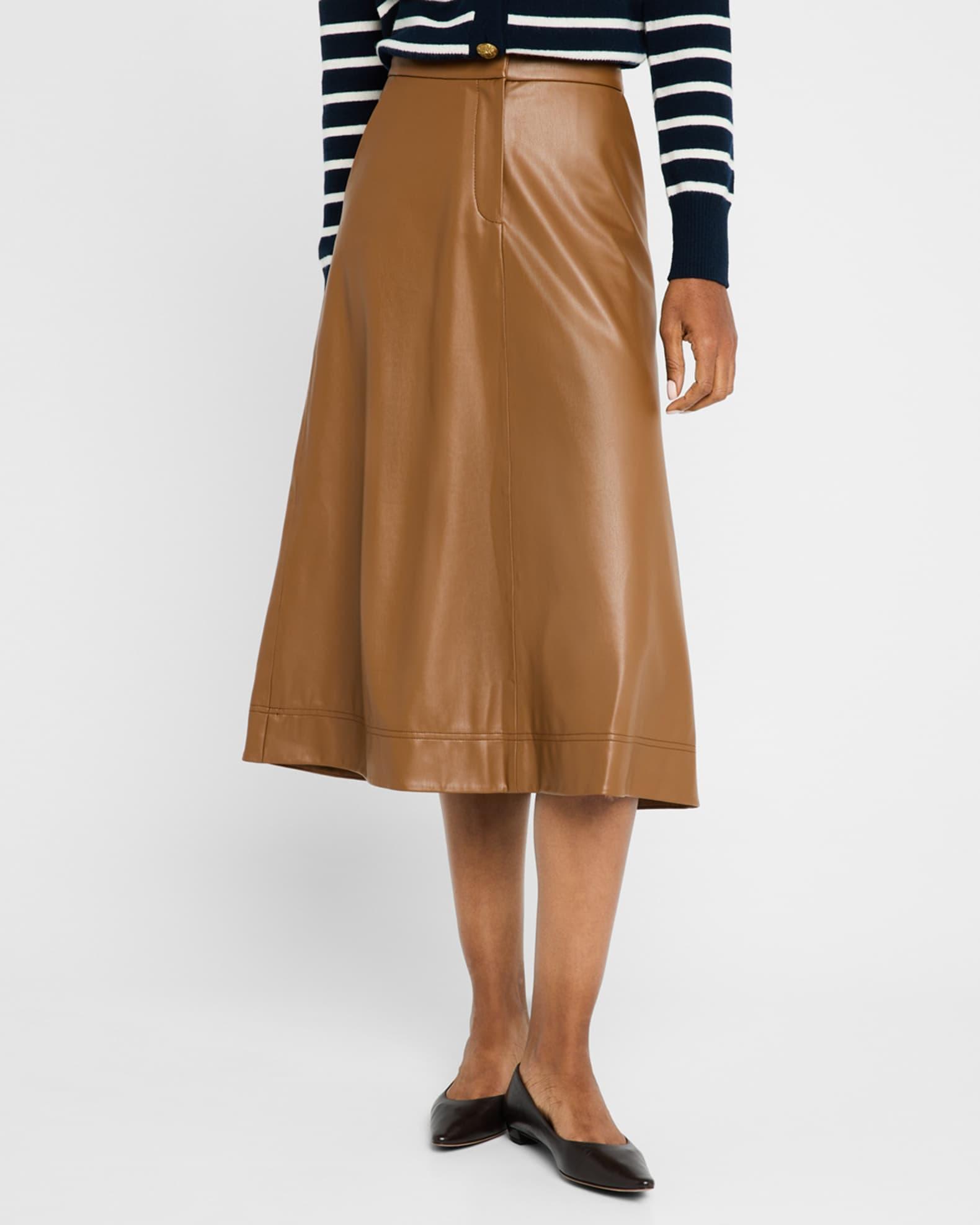 Louise Faux Leather Midi Skirt Product Image