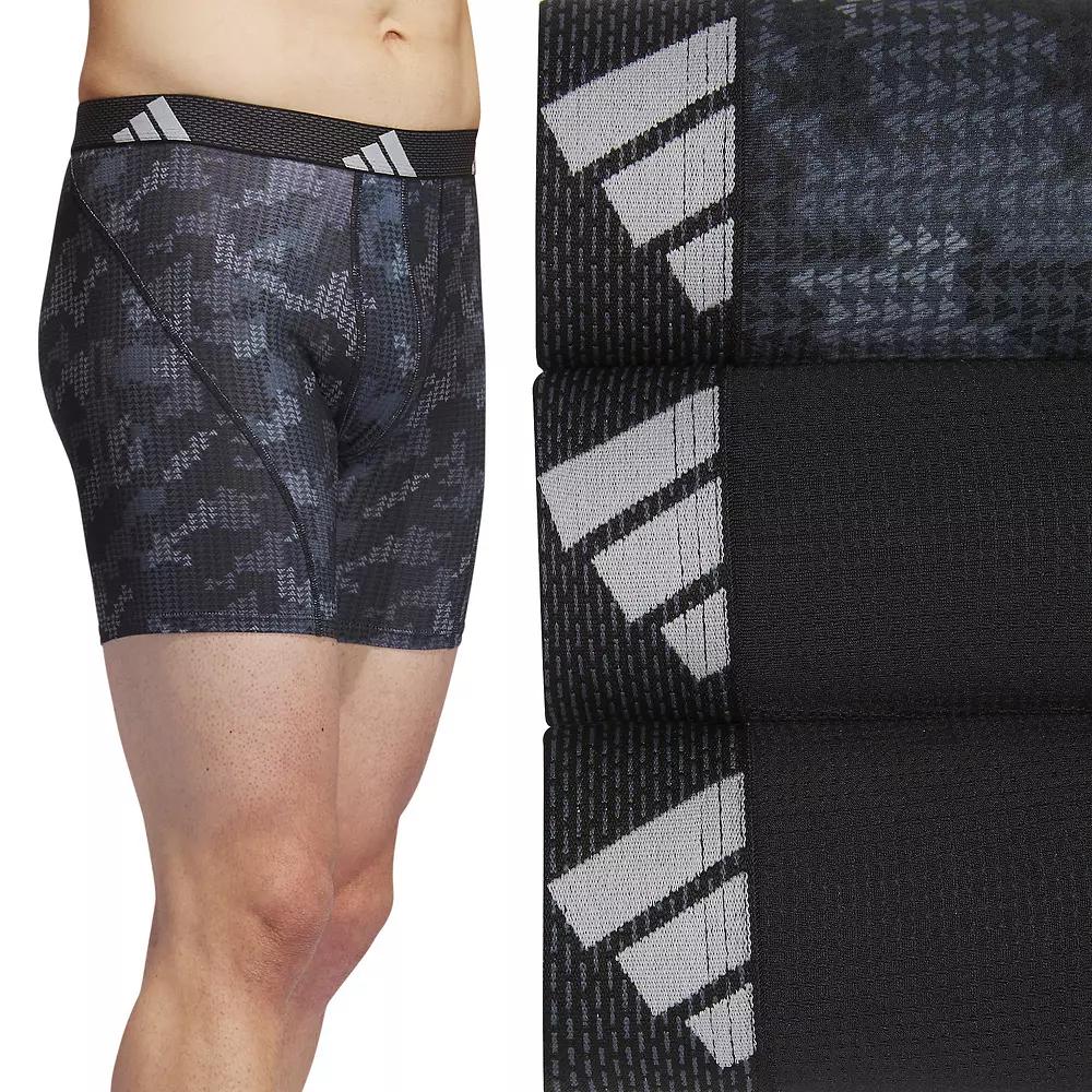 Men's adidas 3-pack Performance Mesh Graphic Boxer Briefs, Size: XXL, Dig Green B Product Image