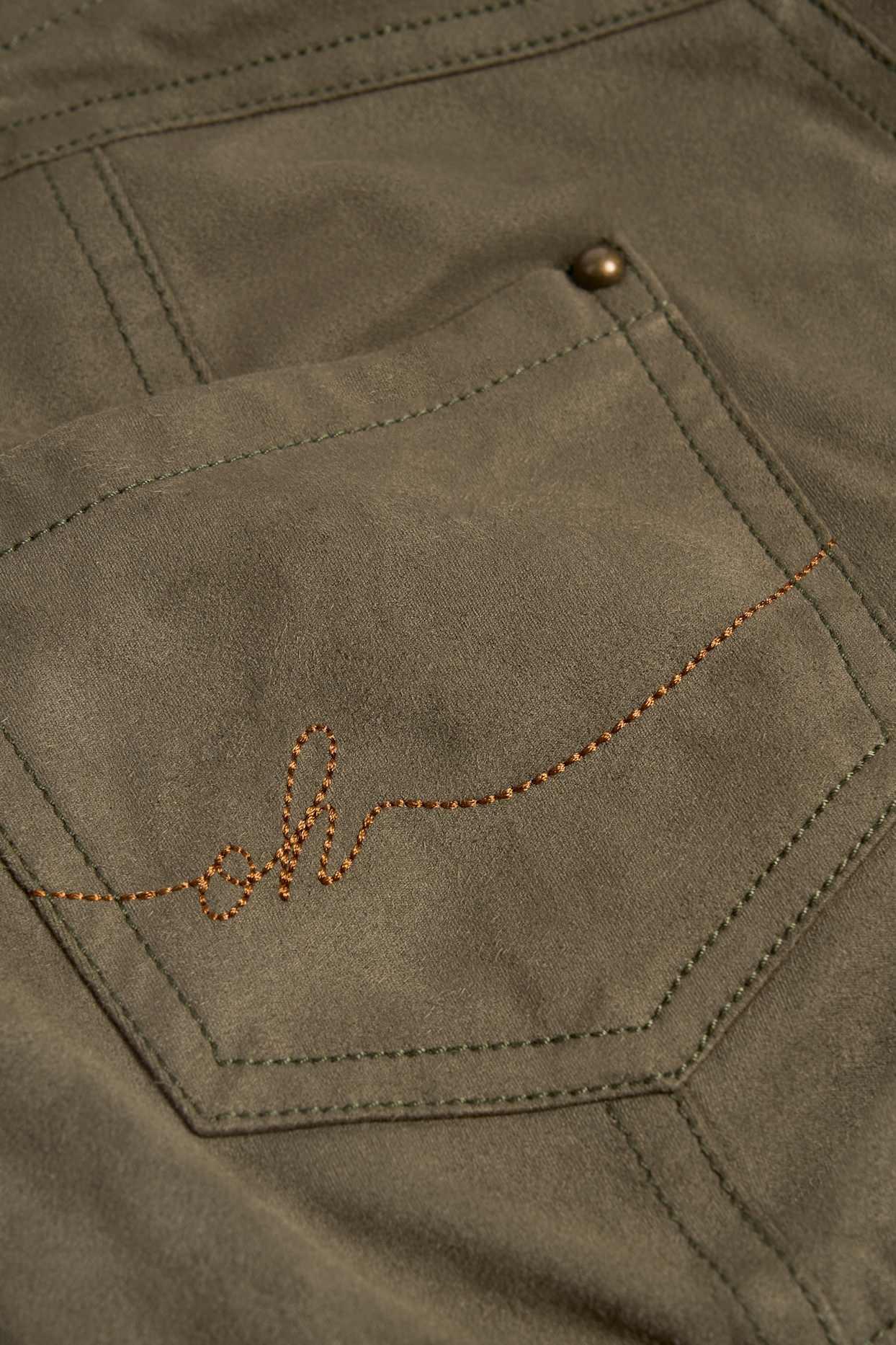 Lace-Up Mid-Rise Shorts in Dark Khaki Product Image