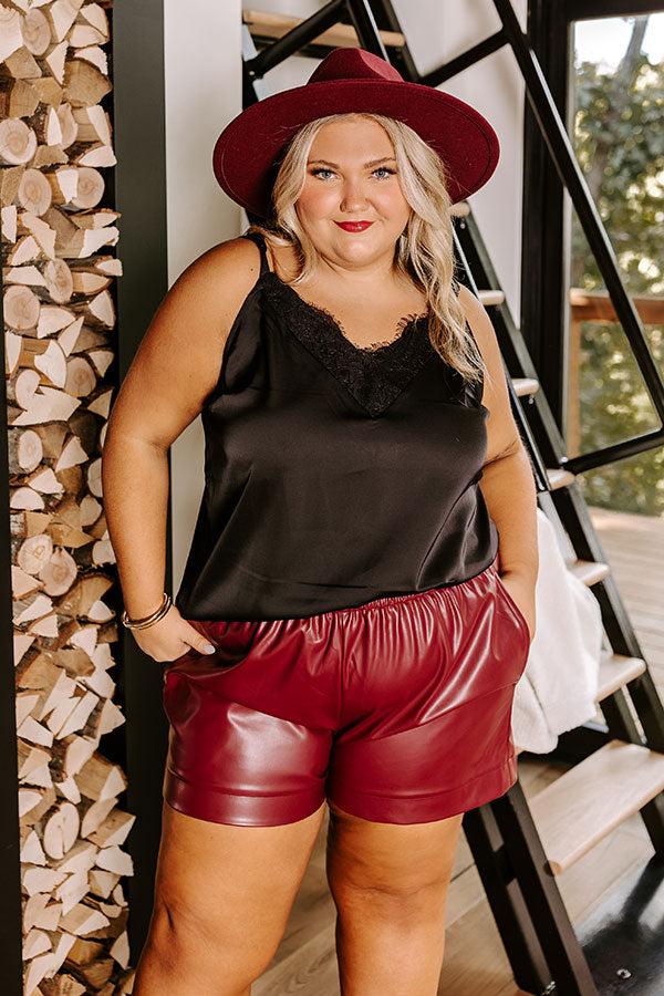 Flirtatious Outing Satin Top Curves Product Image