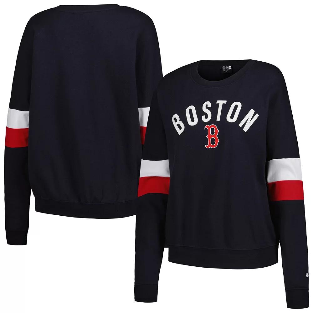 Women's New Era Navy Boston Red Sox Game Day Crew Pullover Sweatshirt,  Product Image
