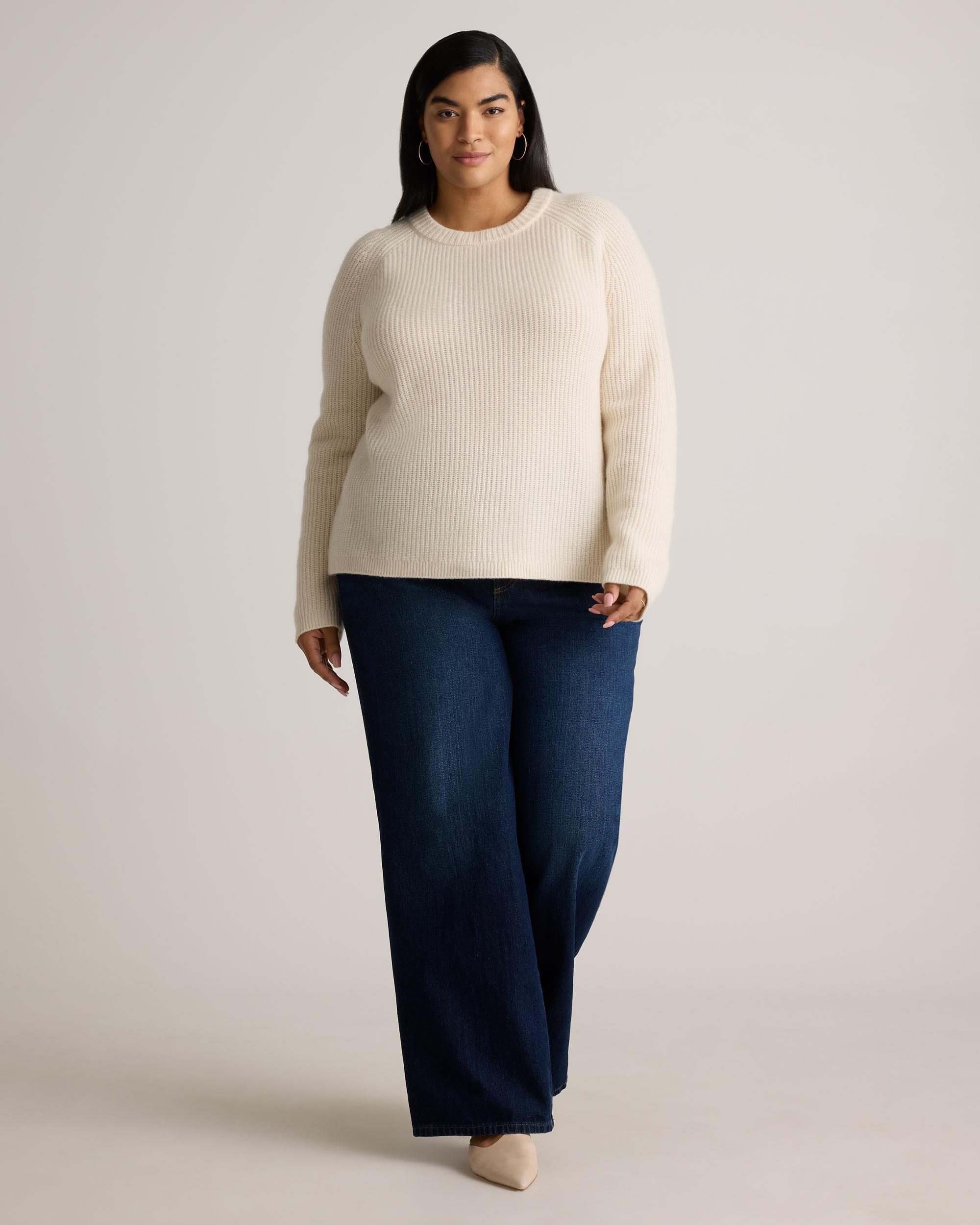 Quince | Women's Mongolian Cashmere Fisherman Crewneck Sweater Product Image