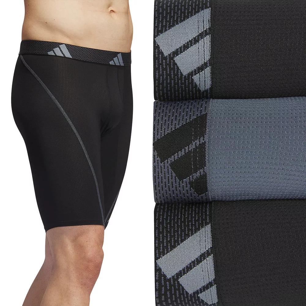 Men's adidas 3-pack Sport Performance Mesh 9" Long-Leg Boxer Briefs,  Product Image