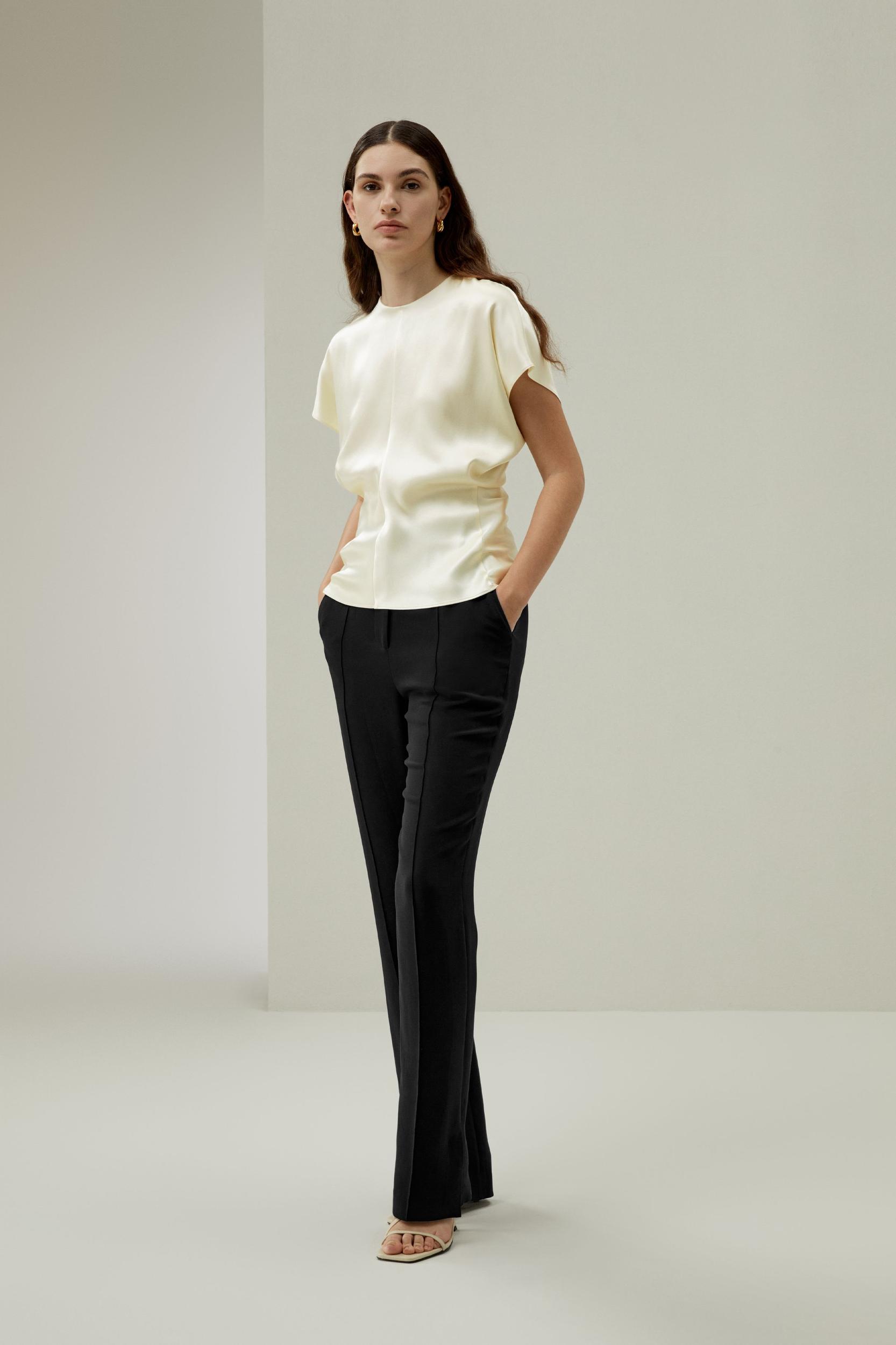 Short Batwing Sleeve Silk Contour Top Product Image