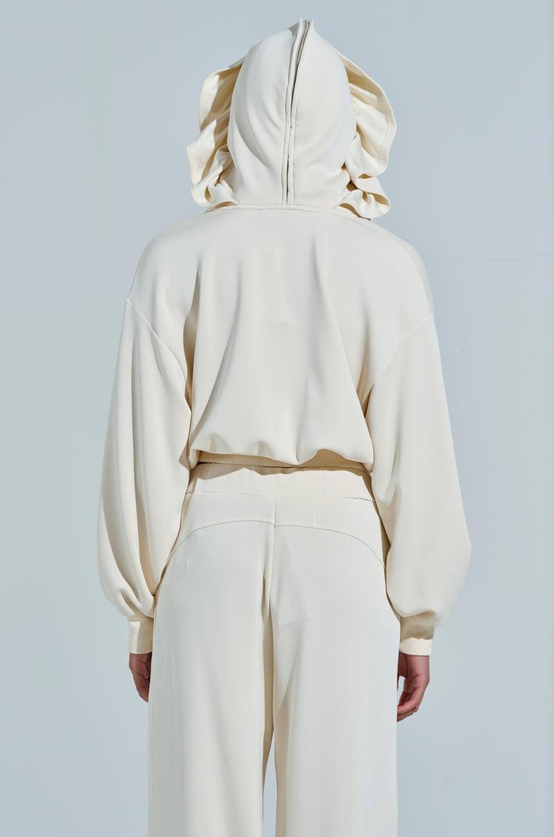 KHOLE RUFFLED ZIP UP SWEATSHIRT Product Image