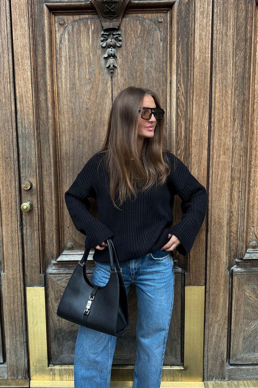 Round Neck Knitted Sweater Product Image