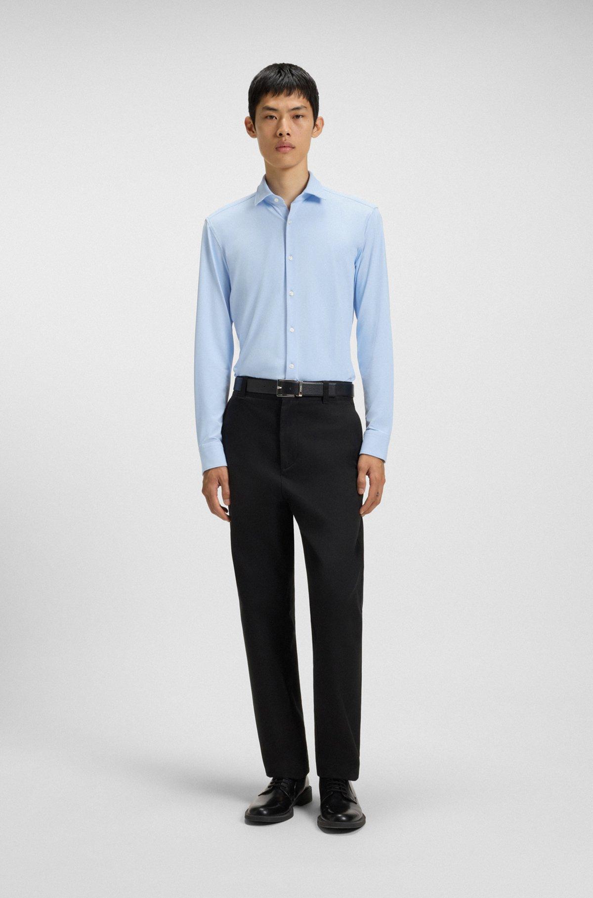 Slim-fit shirt in performance-stretch jersey Product Image