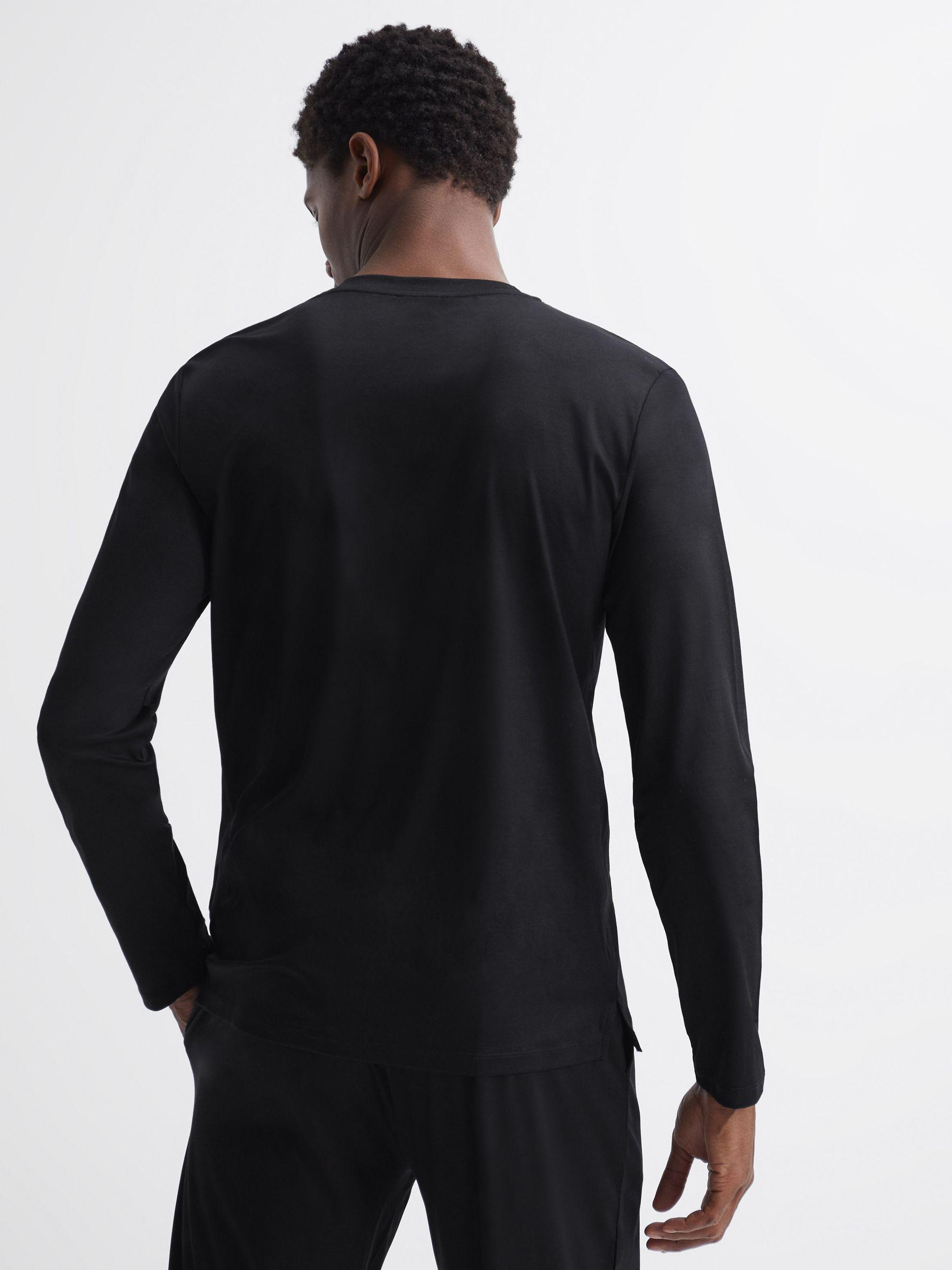 Long Staple Cotton Crew Neck Top in Black Product Image