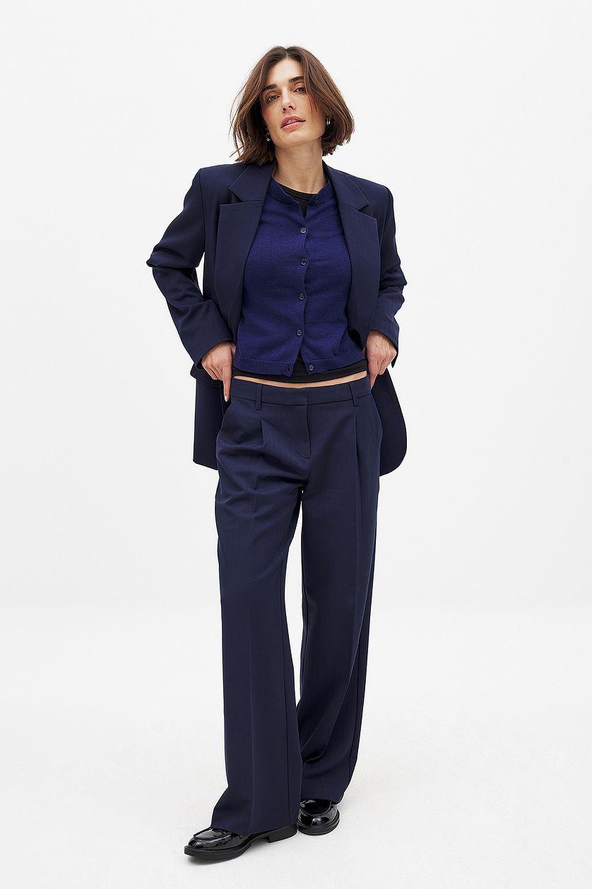 Wide Low Waist Suit Pants Product Image