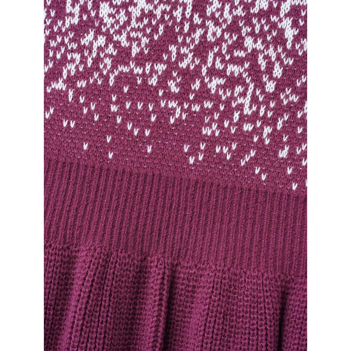 Plus Size Contrast Textured Elastic Waist Sweater Dress Plum Women Elegant Bodycon Long Sleeve Everyday Sweater Dresses BloomChic 14-16/1X Product Image