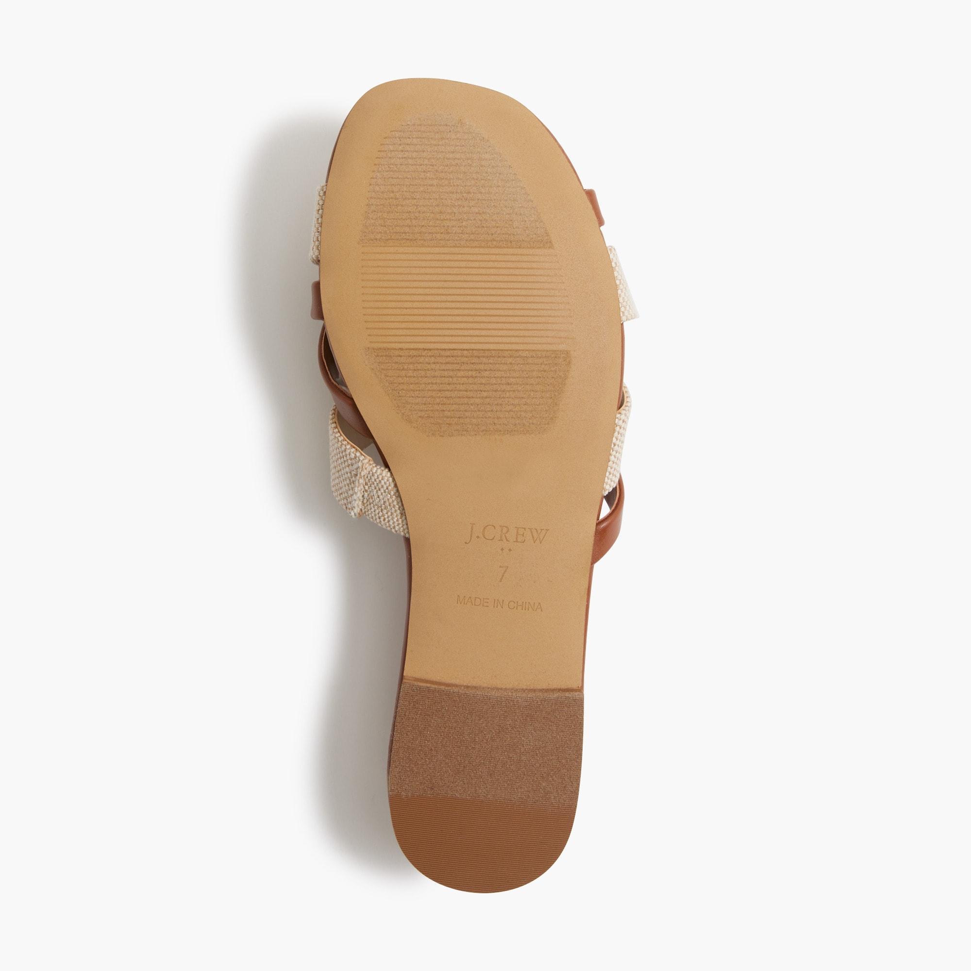 Mixed crisscross slide sandals Product Image