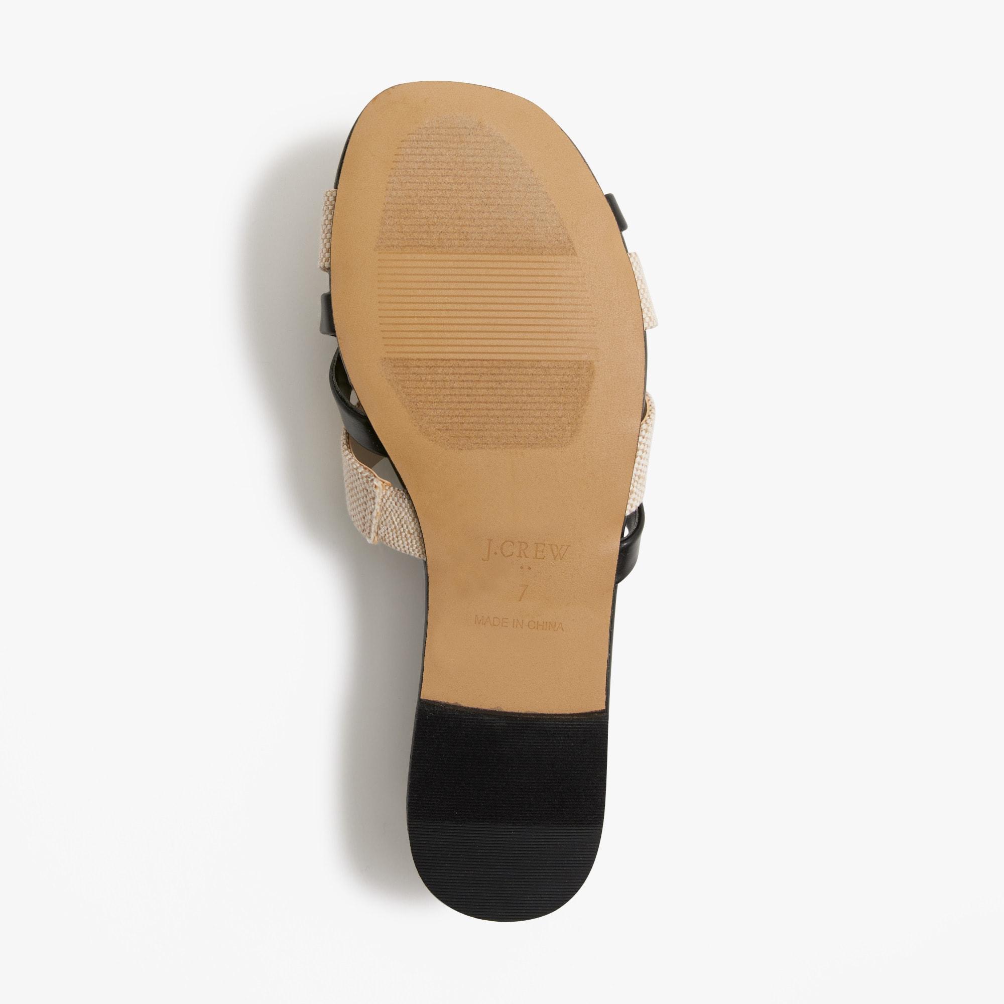 Mixed crisscross slide sandals Product Image