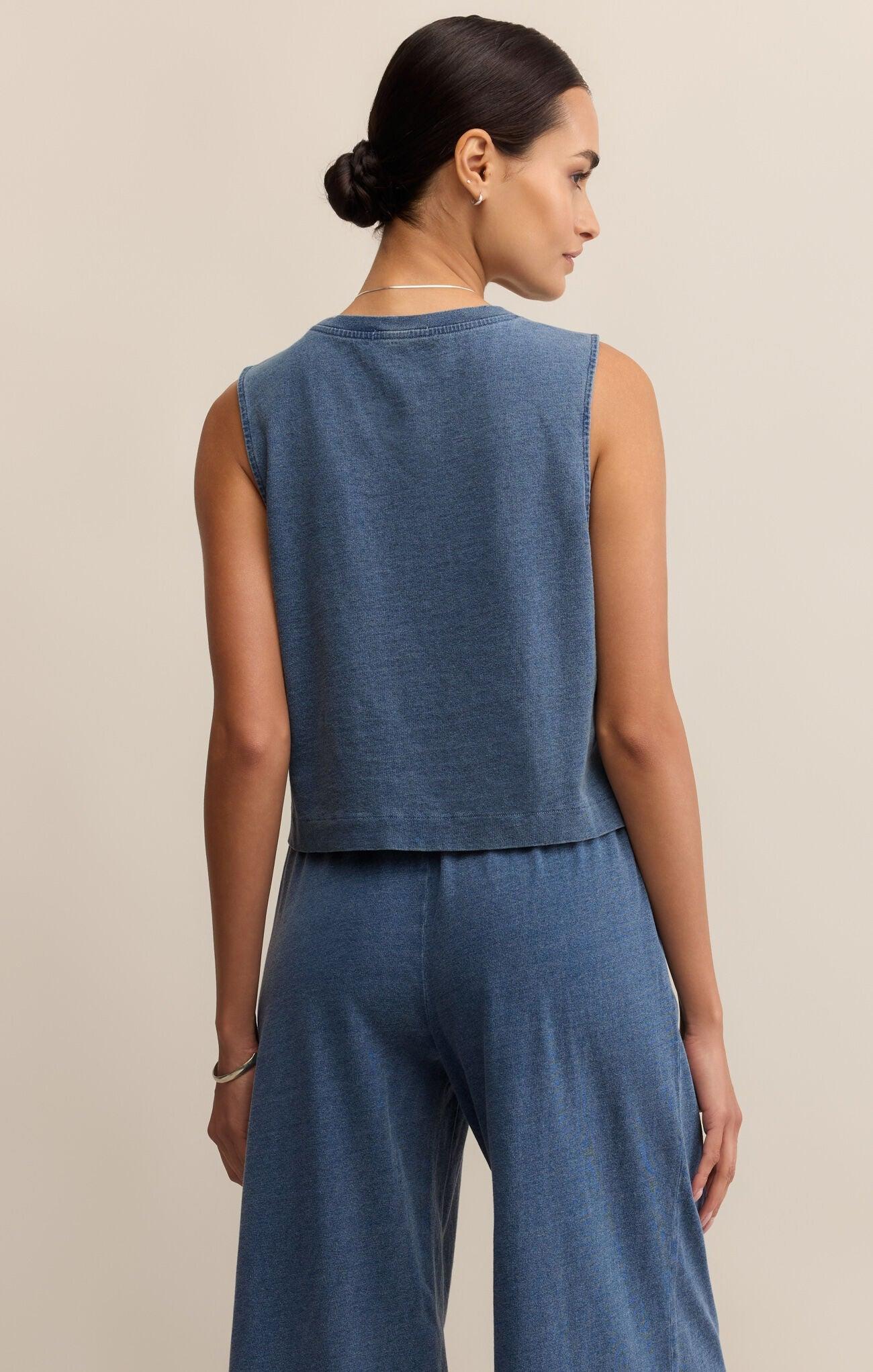 SLOANE JERSEY DENIM MUSCLE TANK Product Image