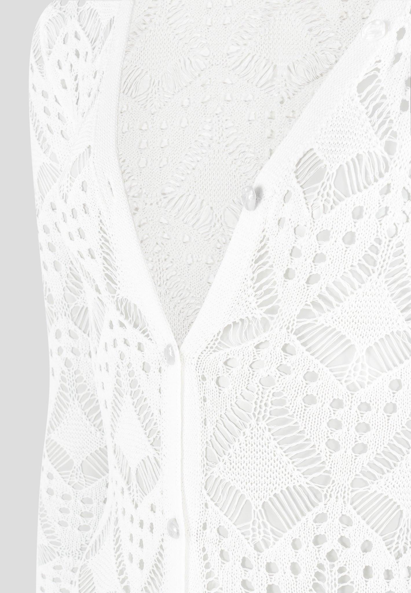 Knit Longline Cover Up Cardigan - Off White Female Product Image