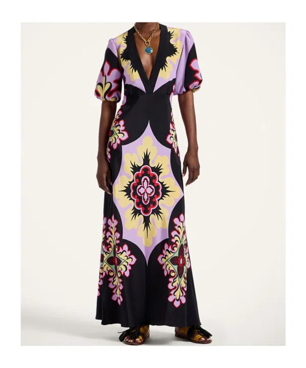 LA DOUBLEJ Marlene Silk Crepe De Chine Maxi Dress In Multi Product Image