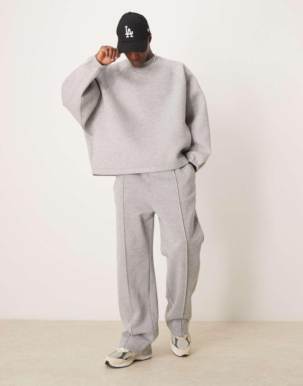 ASOS DESIGN scuba extreme oversized sweatshirt in gray heather | ASOS Product Image