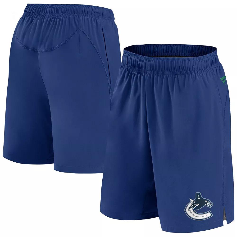 Men's Fanatics Blue Vancouver Canucks Authentic Pro Tech Shorts,  Product Image