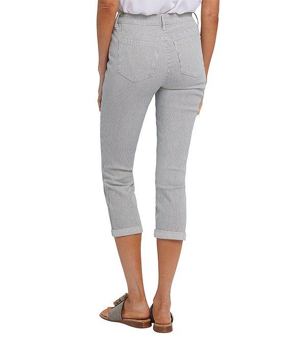 NYDJ Chloe Lift Tuck® Technology Luarca Stripe Slim Leg Cuff Capri Jeans Product Image