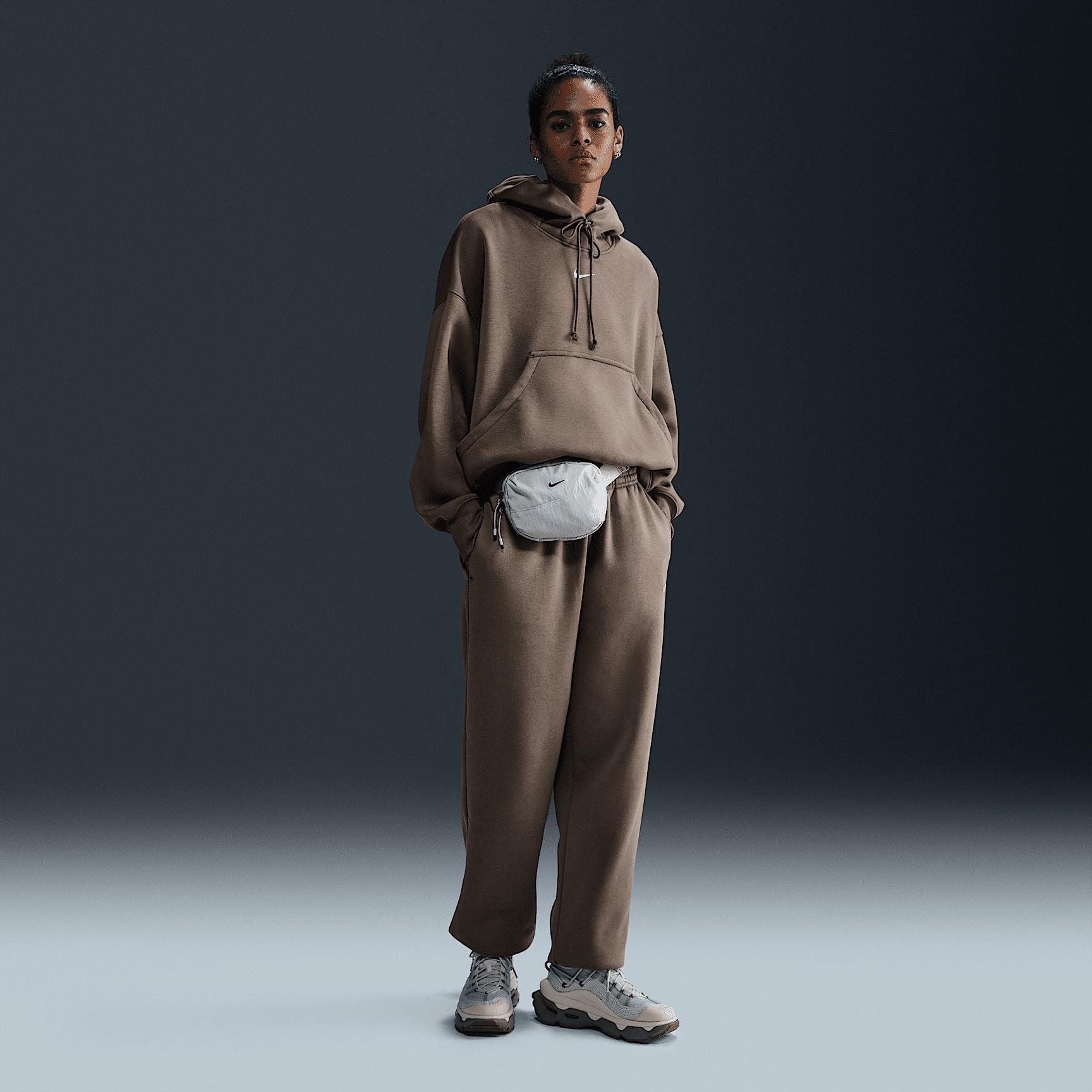 Nike Womens Nike PHNX Fleece OS Pullover Hoodie - Womens Mink Brown/Sail Product Image