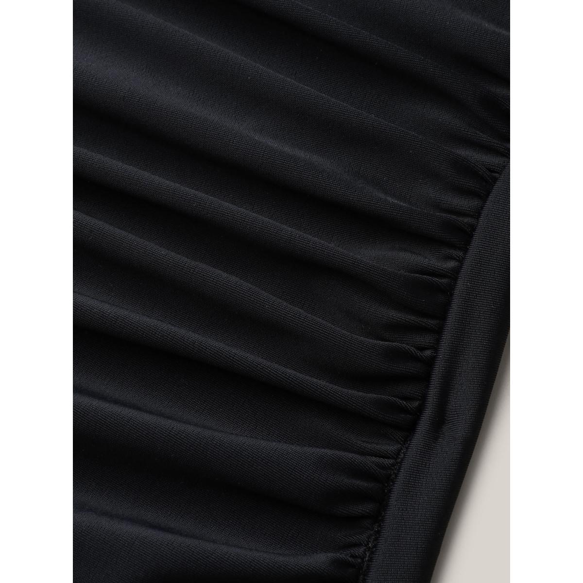 Plus Size Leopard Print Layered One-Piece Swimsuit Women's Swimwear Cyan Resort Gathered Curve Bathing Suits High stretch One Pieces BloomChic 12/L Product Image